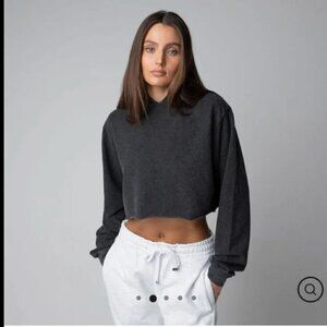 Talentless Cropped Gray Hoodie Size L/XL